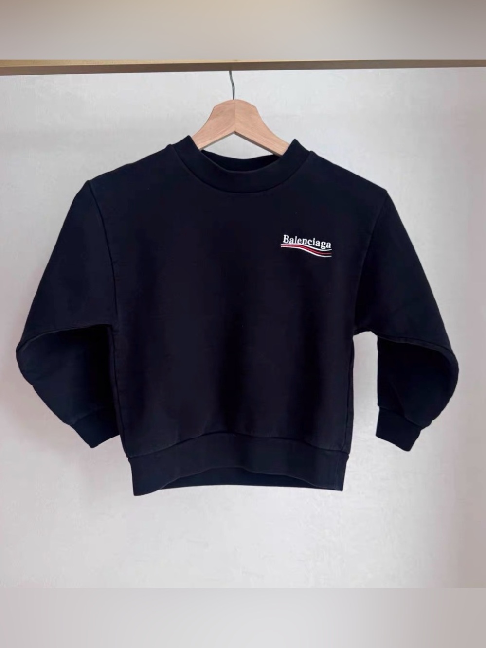 Balenciaga Black Kids Logo Crewneck Sweatshirt